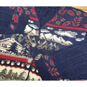 Vintage Northern Reflections Mountain Cabin Button Up Cardigan Sweater Women's L